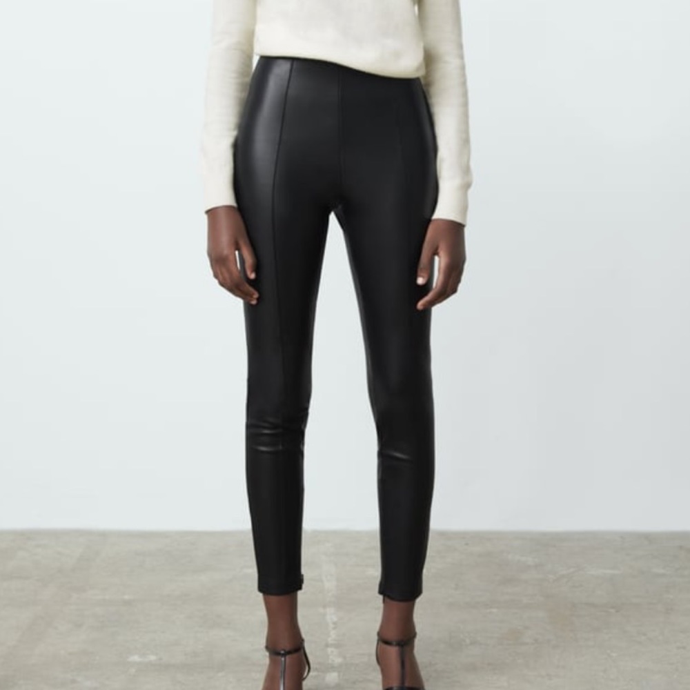 Zara leather leggings